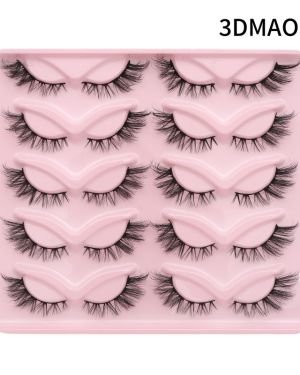 Best Selling One-step Glued Reusable Synthetic Fiber Diagonal Fly Lashes