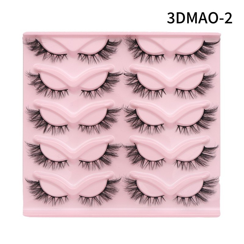 Best Selling One-step Glued Reusable Synthetic Fiber Diagonal Fly Lashes
