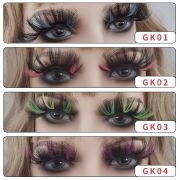 Popular Thick Bold Synthetic Lashes Rainbow Colored Eyelashes