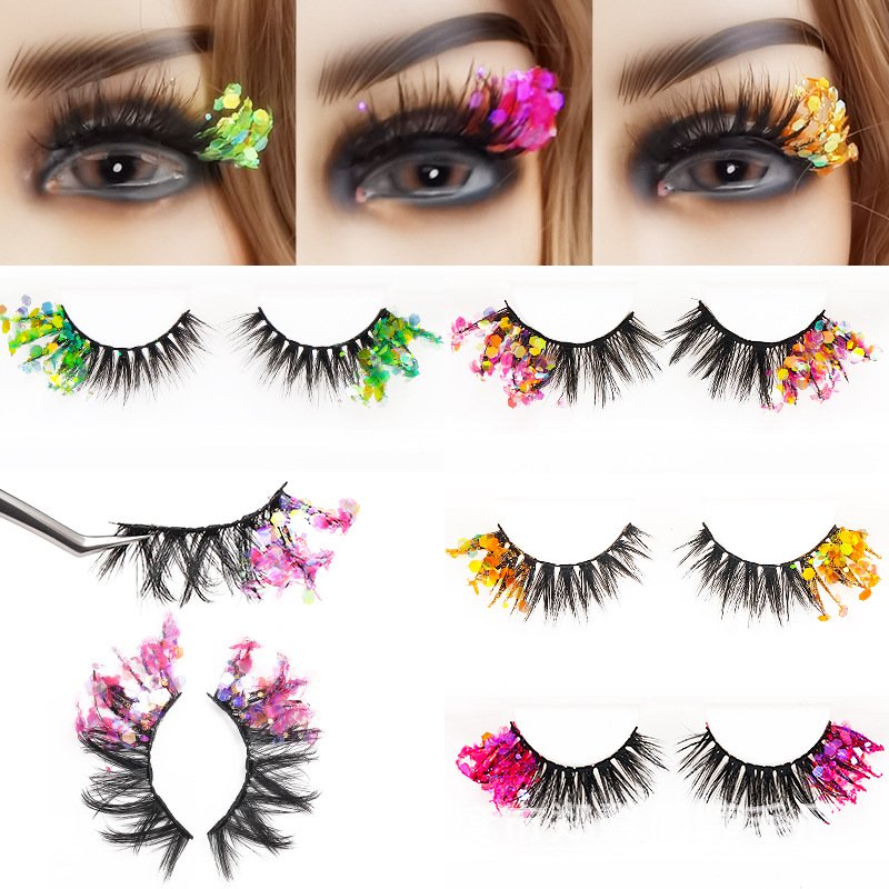 Popular Buying All-day Long Colored Sparkly Glitter Eyelashes
