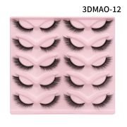 Best Selling One-step Glued Reusable Synthetic Fiber Diagonal Fly Lashes