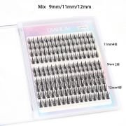 Soft Faux mink Individual Flare Lashes Single Cluster Demon Eyelashes